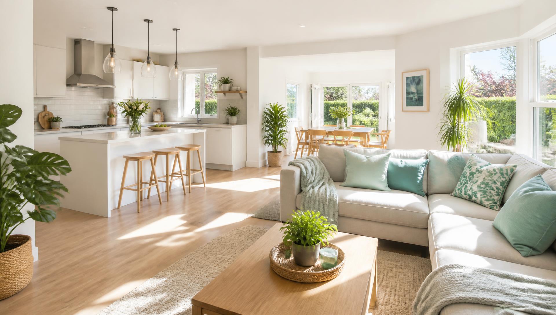 Bright, freshly cleaned modern home interior